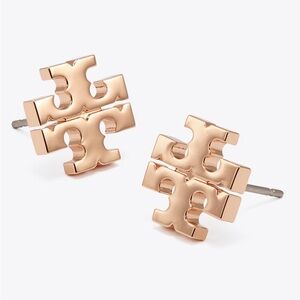 NWT! Tory Burch iconic Double-T Stud Earrings. Authentic - Rose Gold